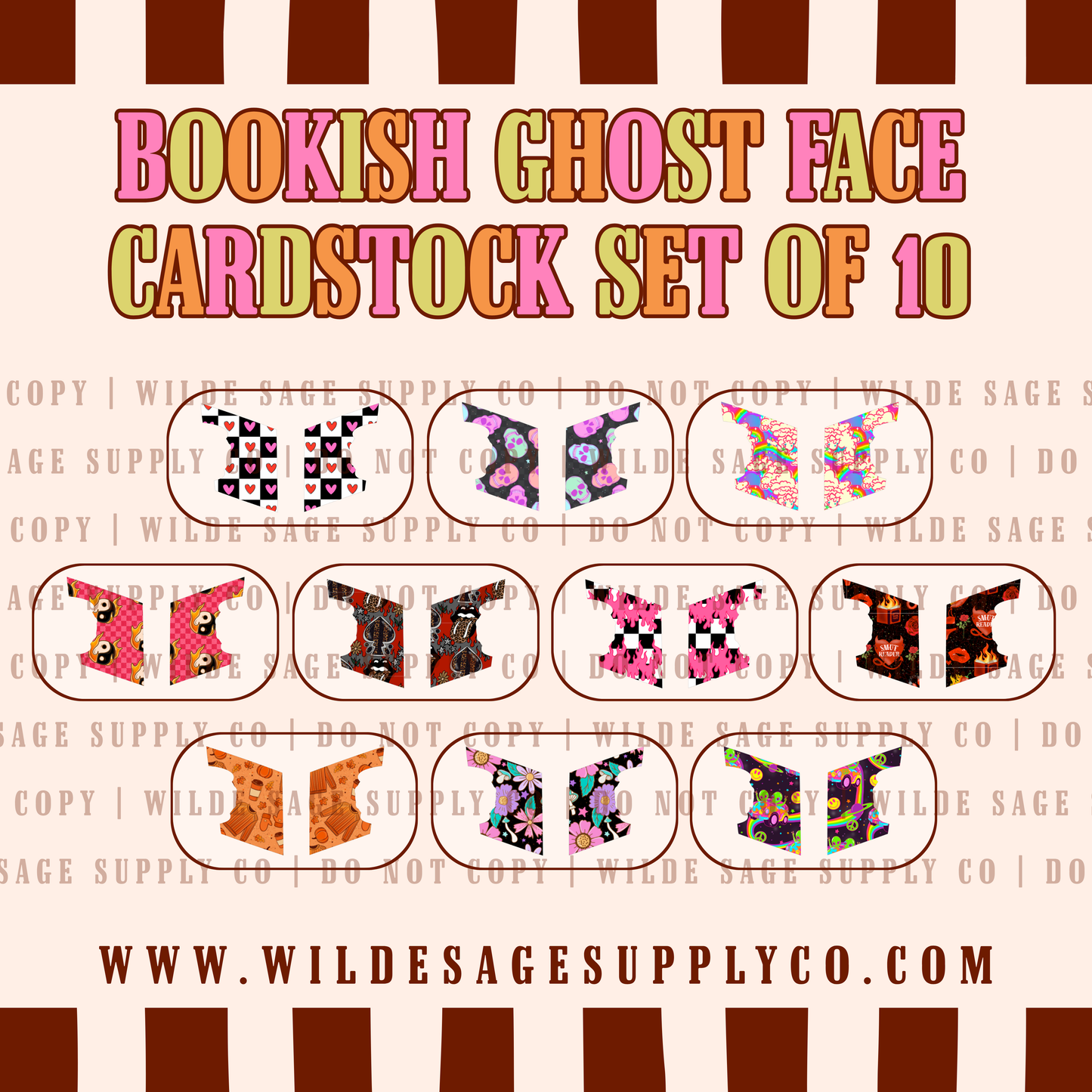 Bookish Ghost Face Cardstock - Set of 10