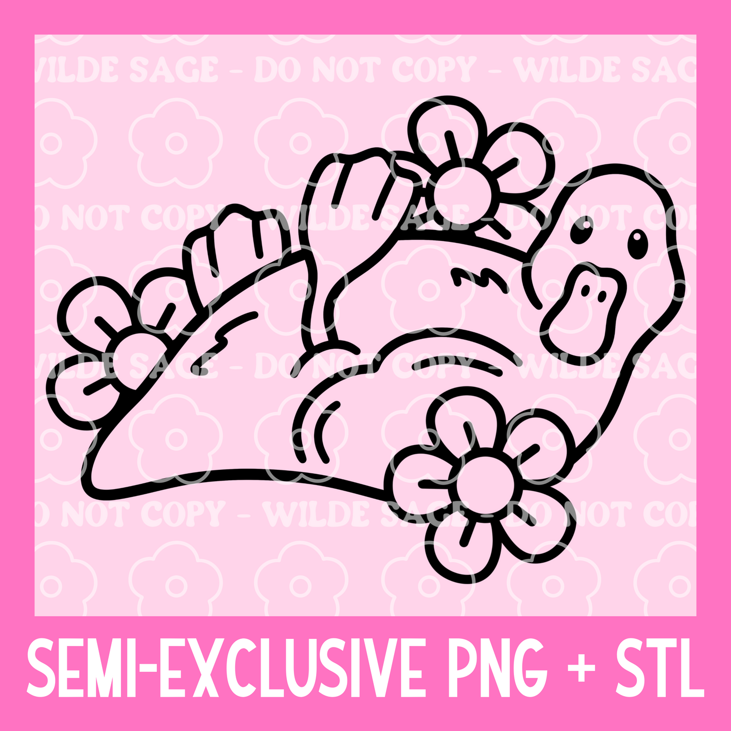 Floral Duck Freshie PNG and STL