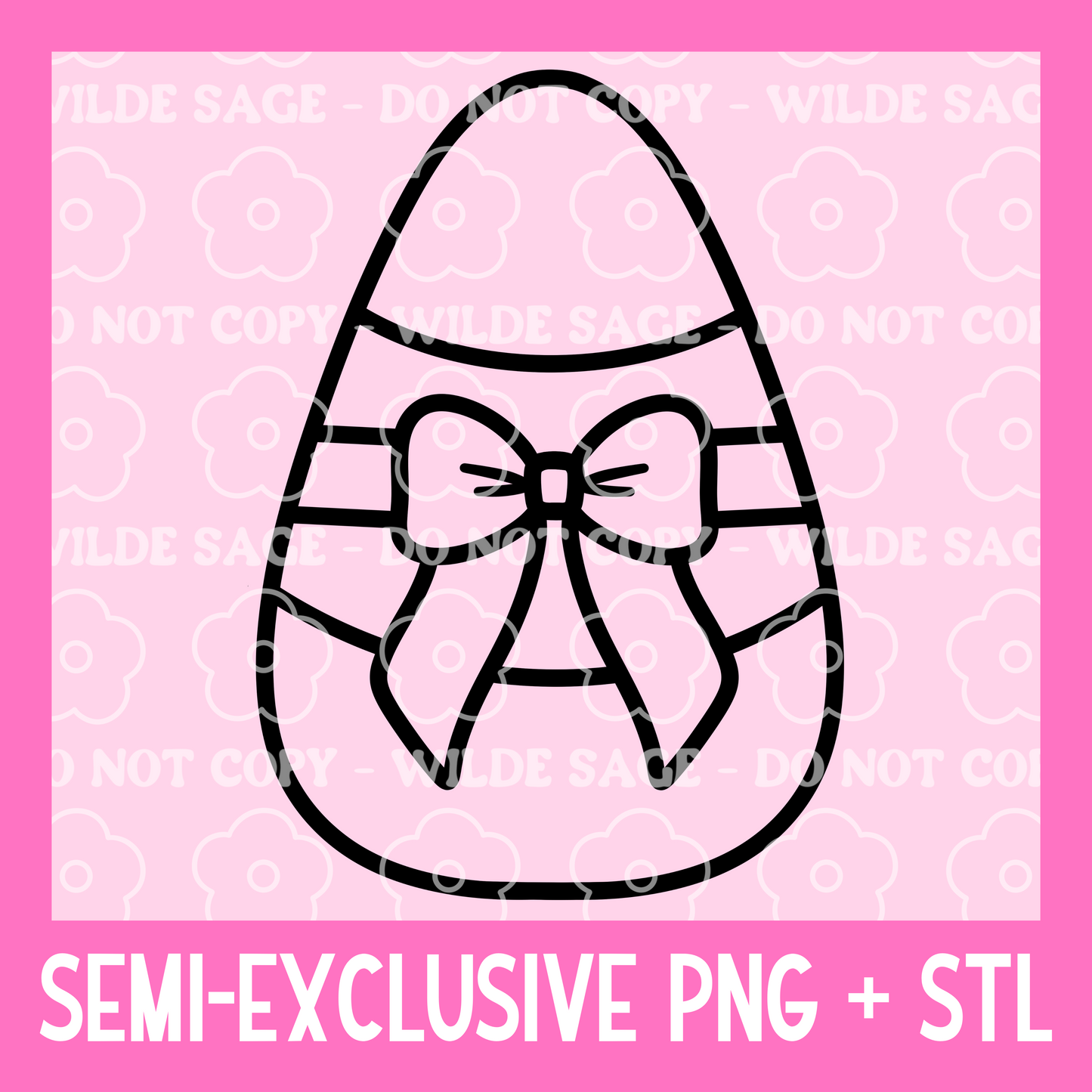 Bow Candy Corn Freshie PNG and STL