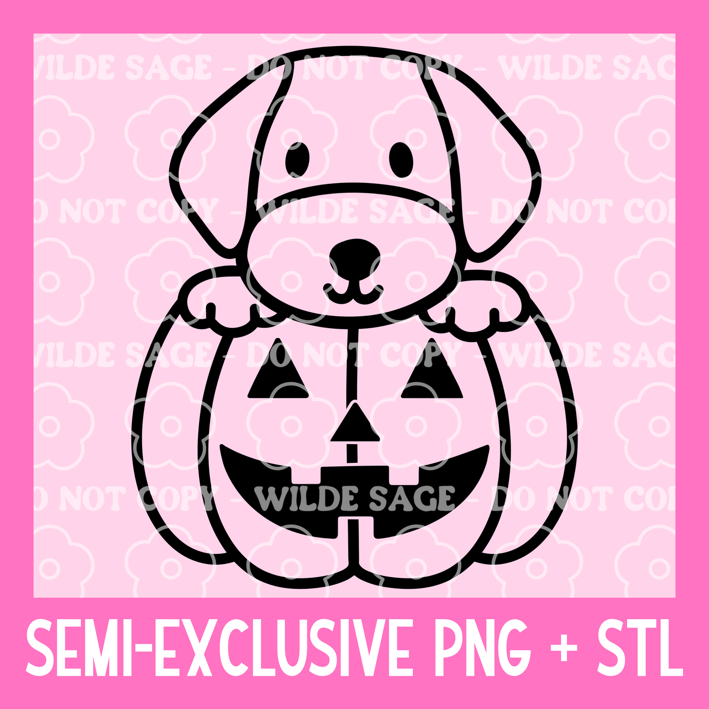 Pumpkin Dog Freshie PNG and STL