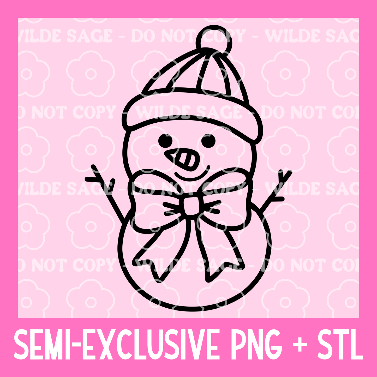 Snowman Freshie PNG and STL