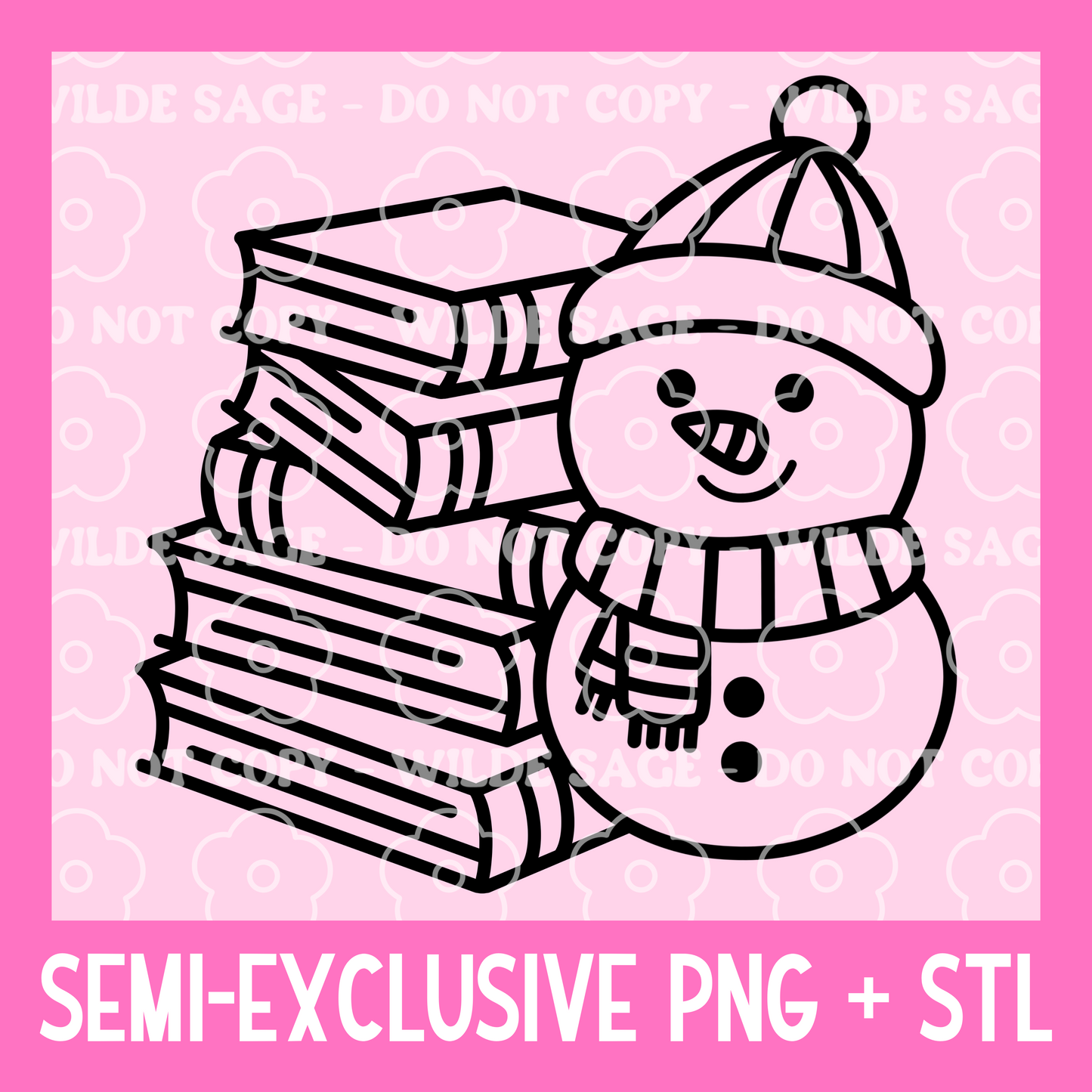 Snowman Books Freshie PNG and STL
