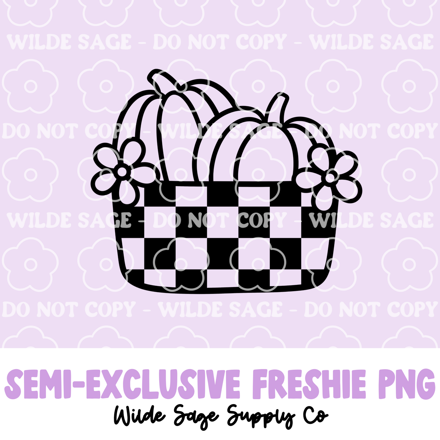 Checker Pumpkin Freshie PNG