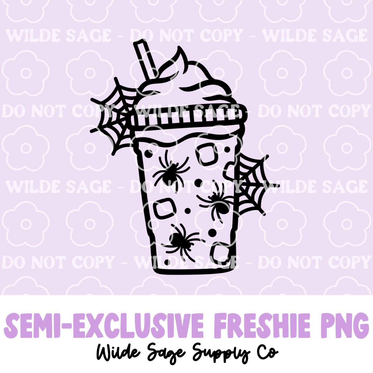 Spooky Coffee Freshie PNG