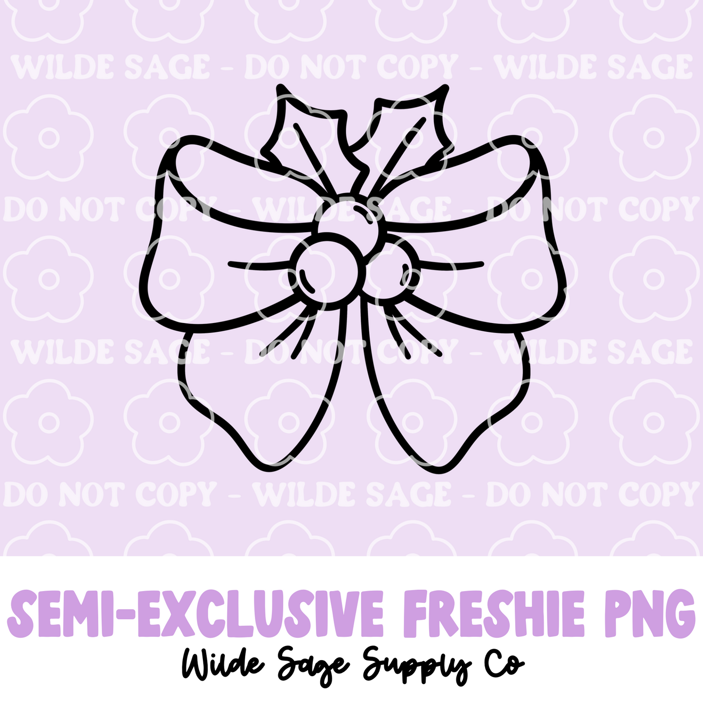 Mistletoe Bow Freshie PNG