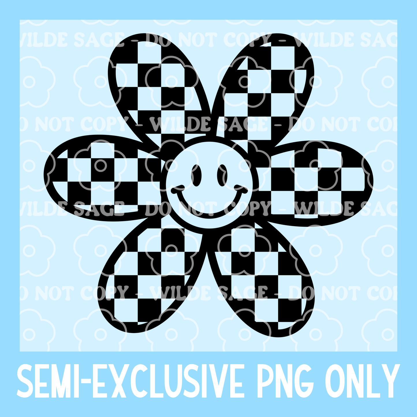 Smile Checker Flower Freshie PNG