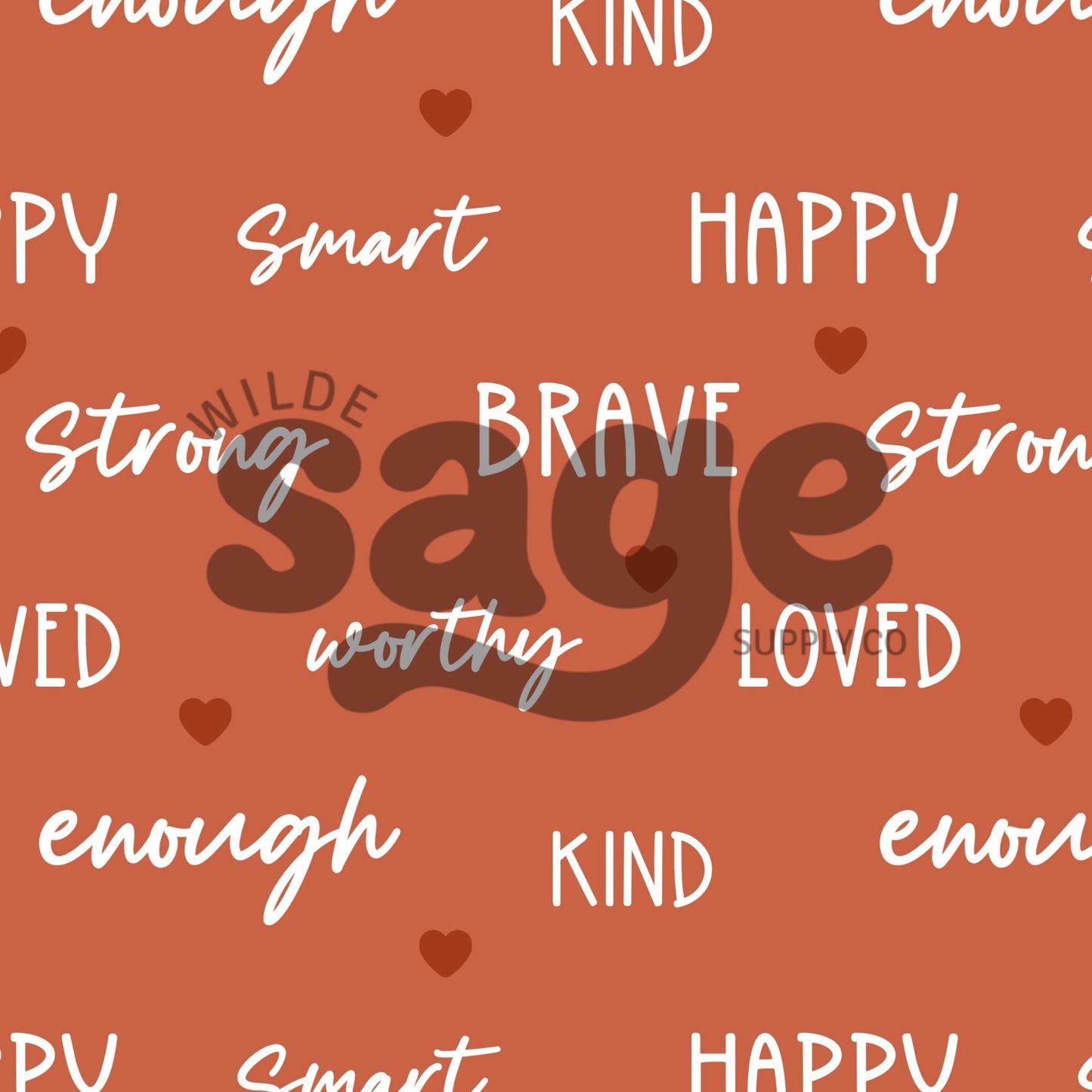 Orange Affirmation Seamless