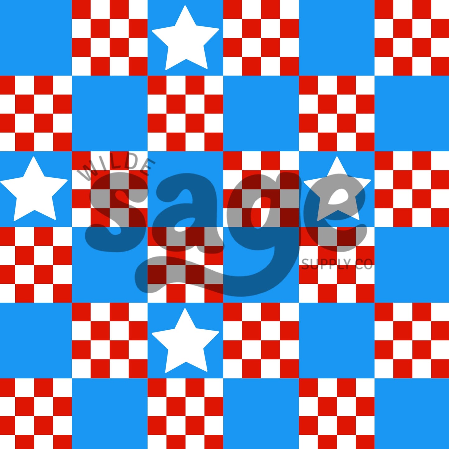 Red White & Blue Checker FOJ Seamless