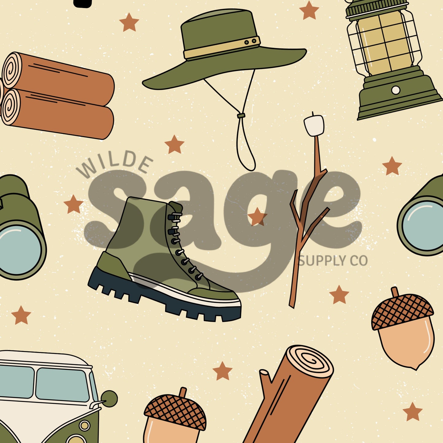 Beige Camping Seamless