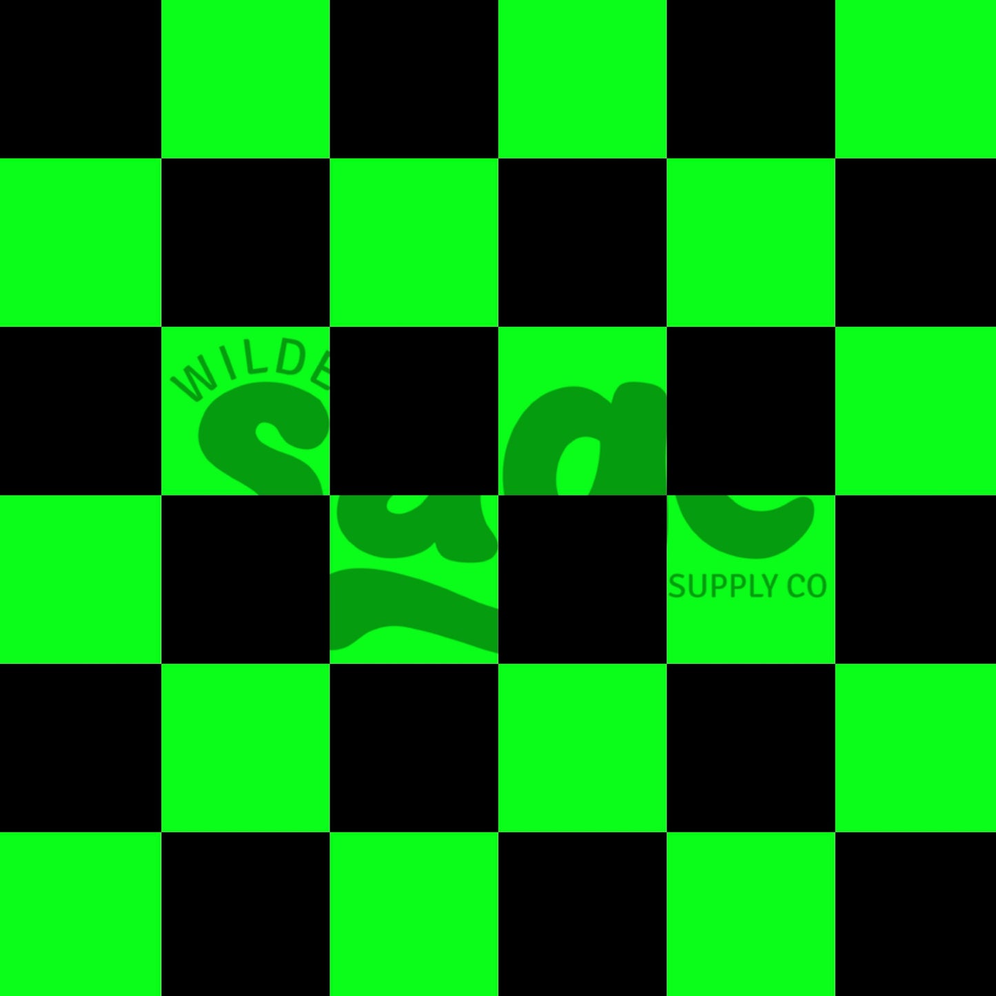 Green & Black Checker Seamless