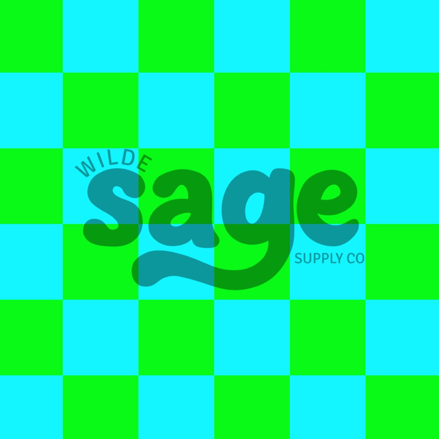 Blue & Green Checker Seamless