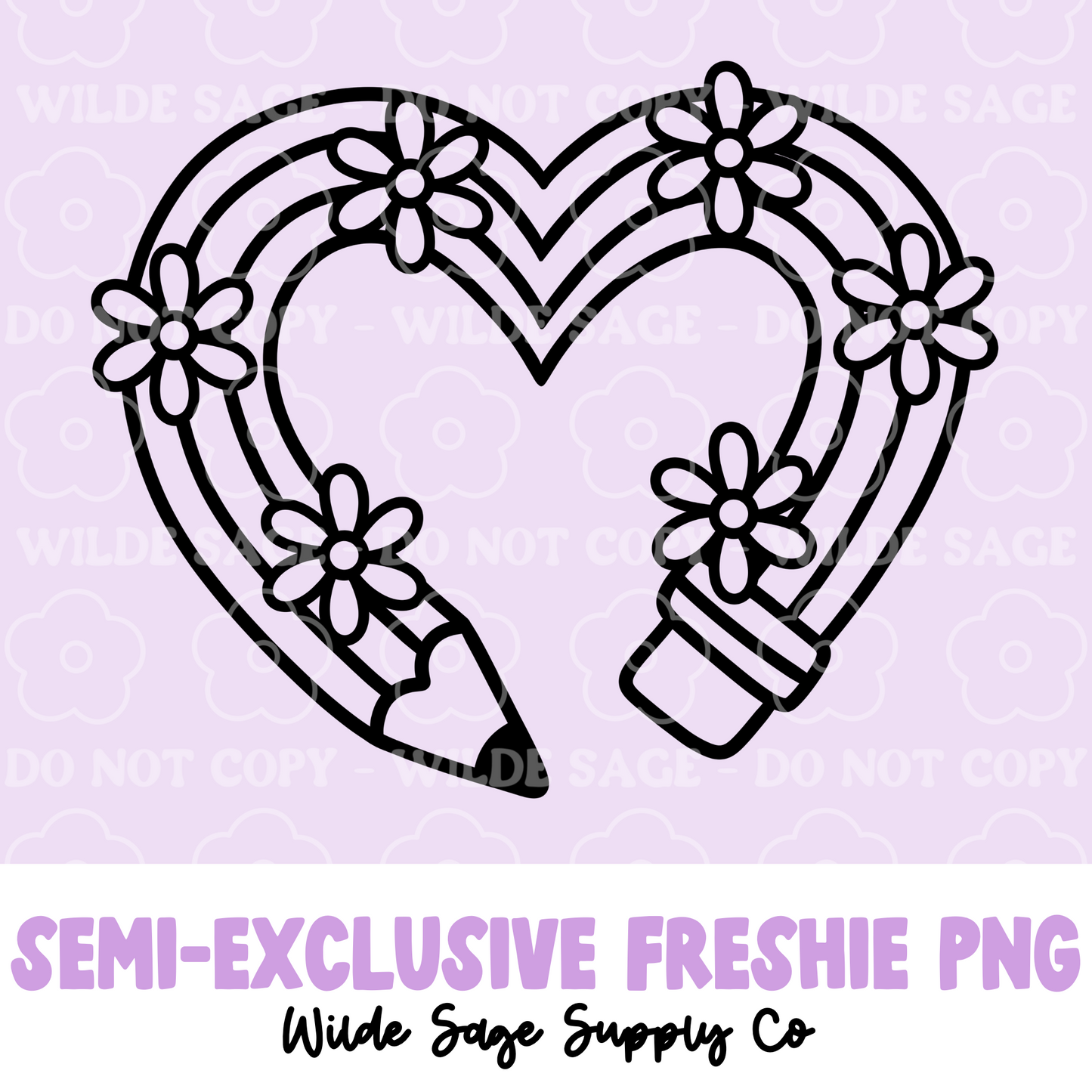 Pencil Heart Freshie PNG