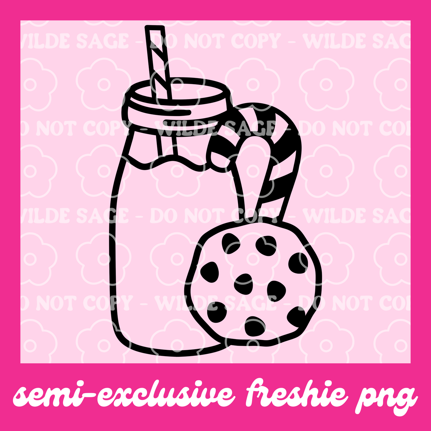 Milk Candy Cane Freshie PNG