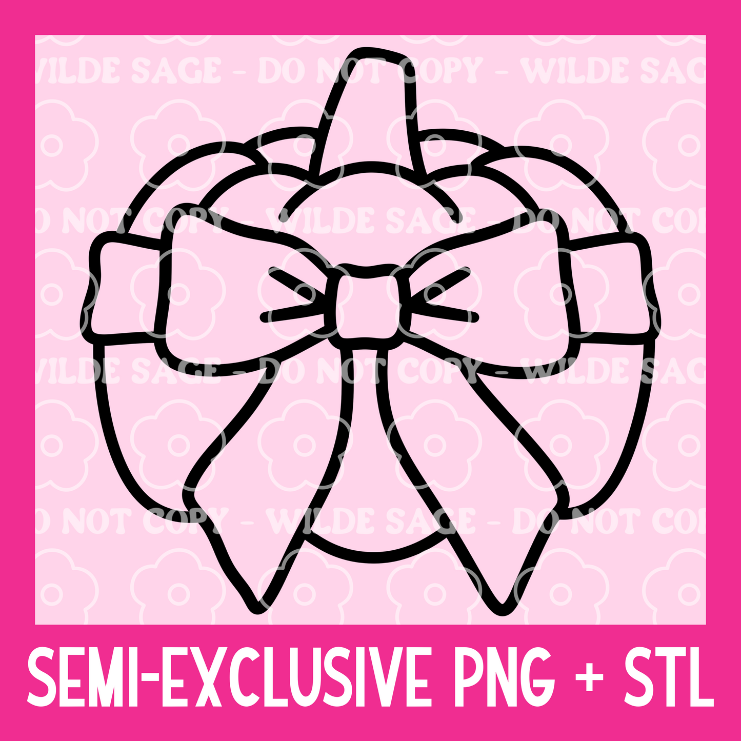 Pumpkin Bow Freshie PNG and STL