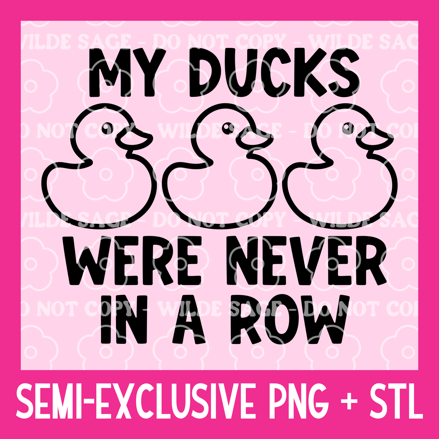 Ducks in a Row Freshie PNG and STL