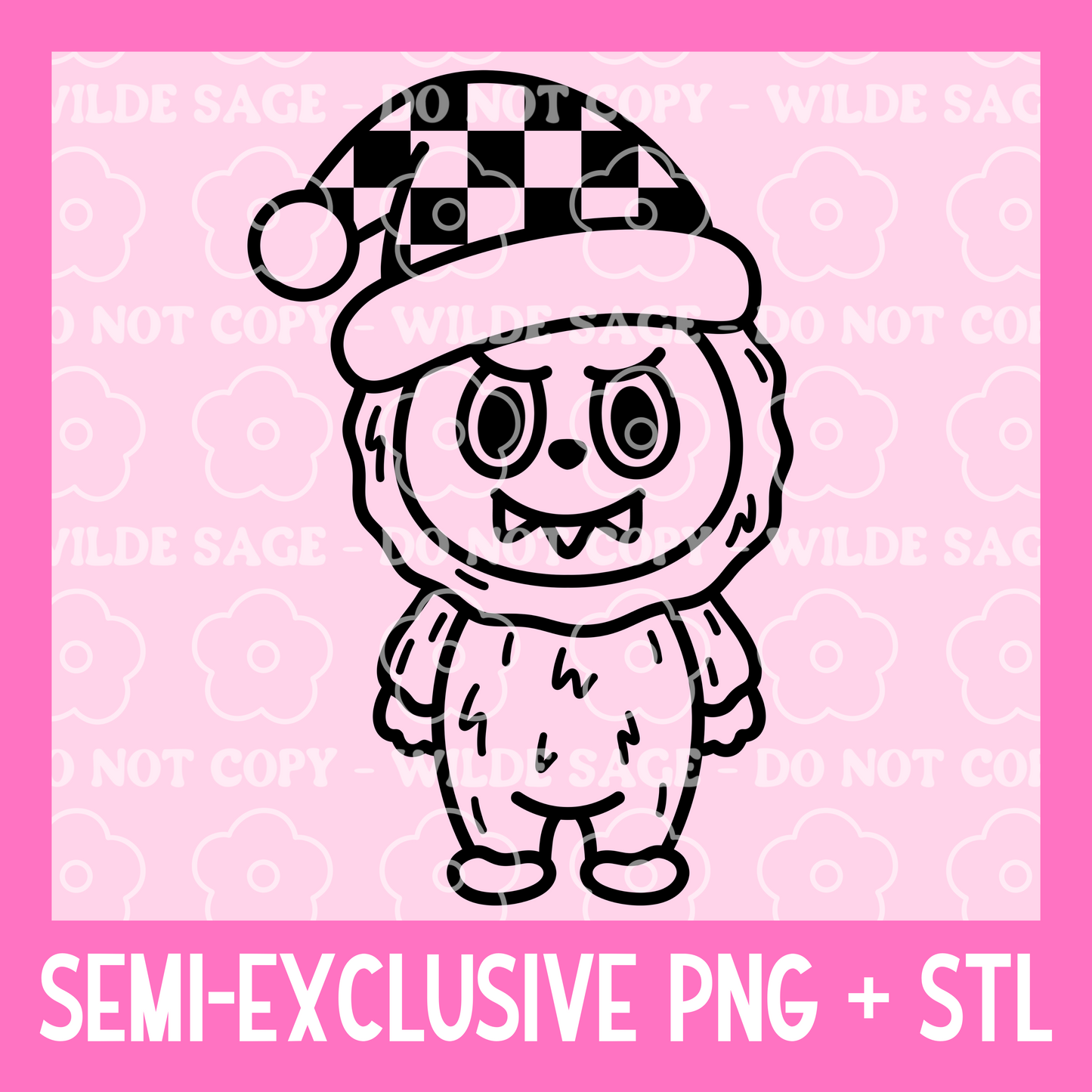 Santa Labubu Freshie PNG and STL