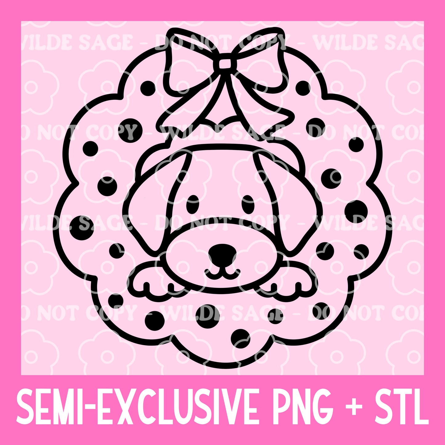 Dog Wreath Freshie PNG and STL