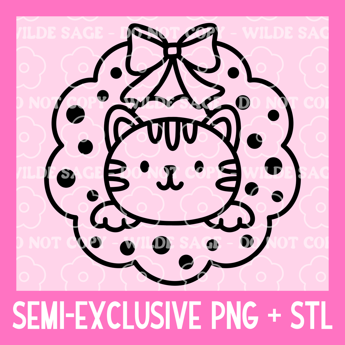 Cat Wreath Freshie PNG and STL