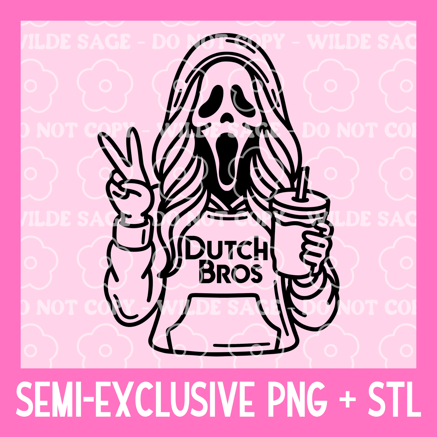 Dutch Ghost Face Freshie PNG and STL