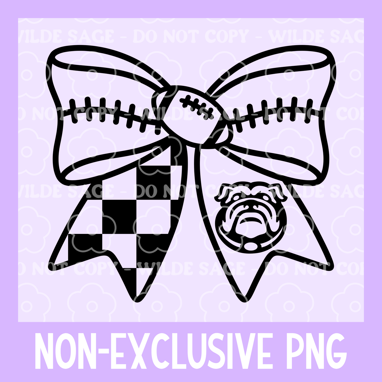 Bulldogs Football Bow PNG