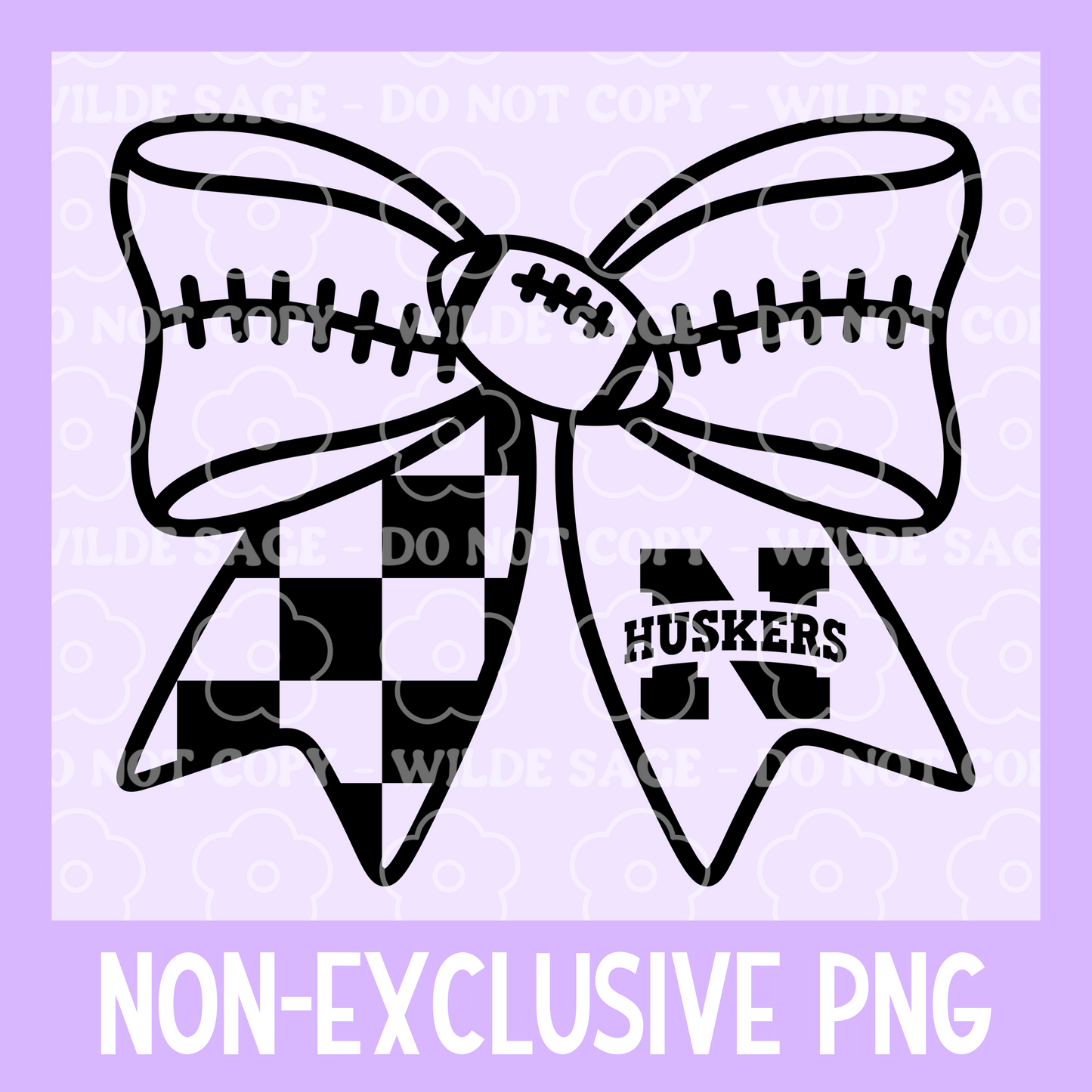 Cornhuskers Football Bow PNG