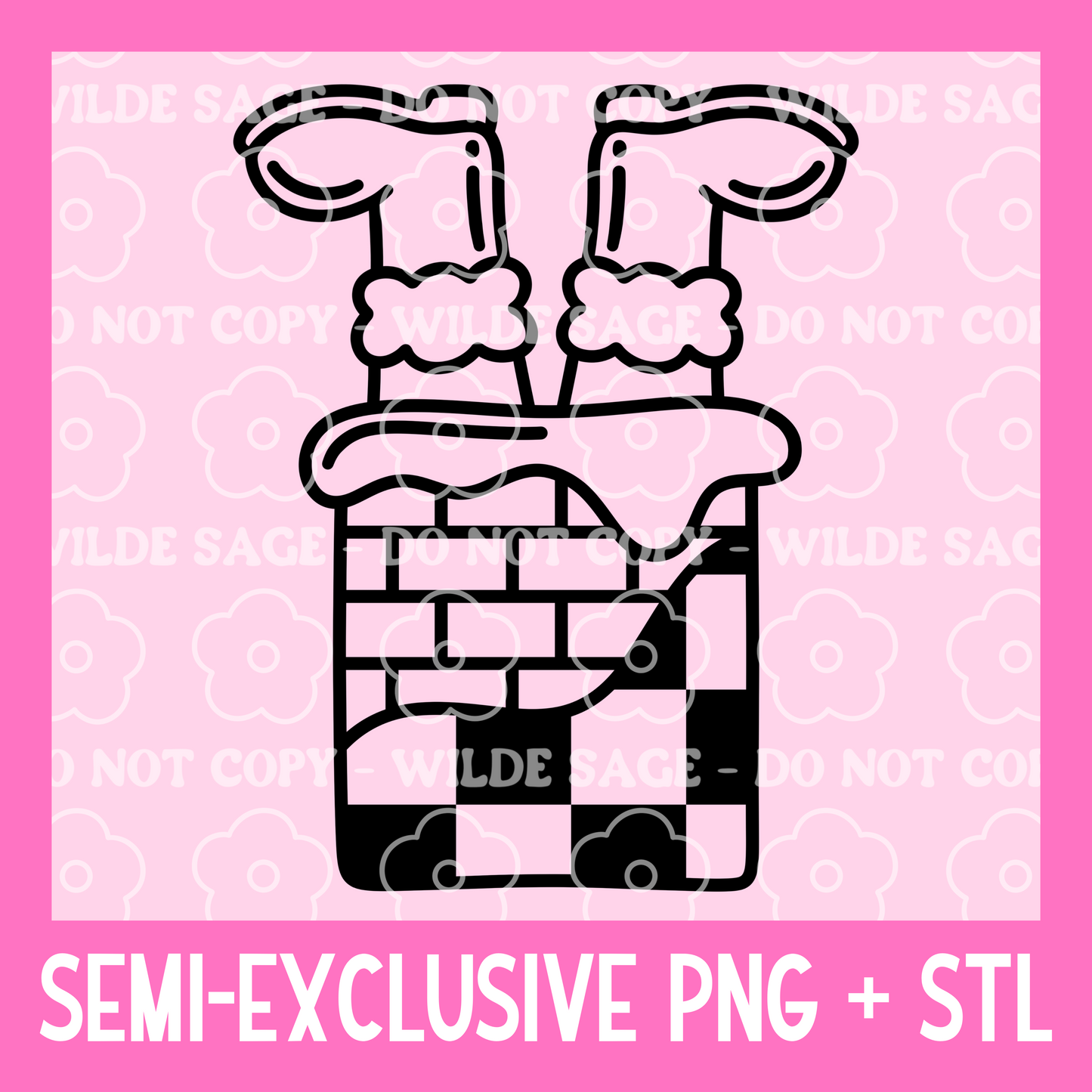 Santa Chimney Freshie PNG and STL