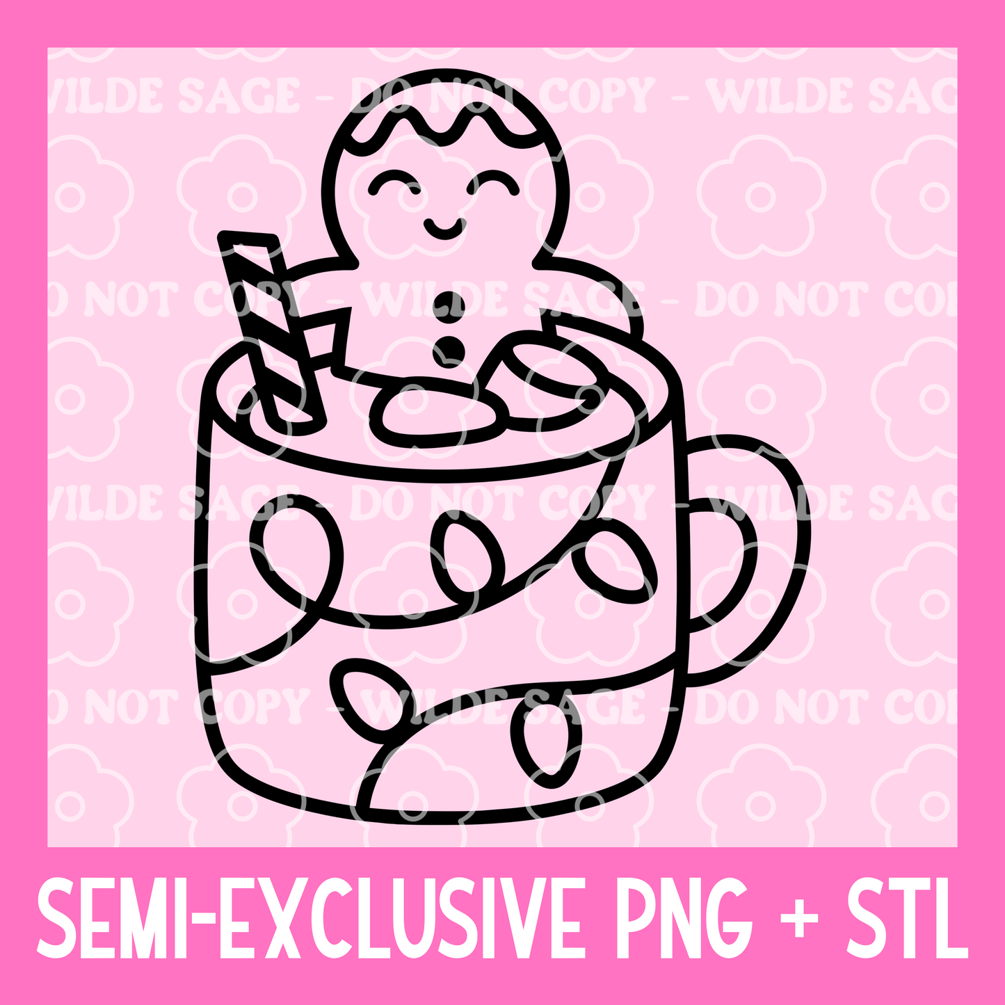Gingerbread Cocoa Freshie PNG and STL
