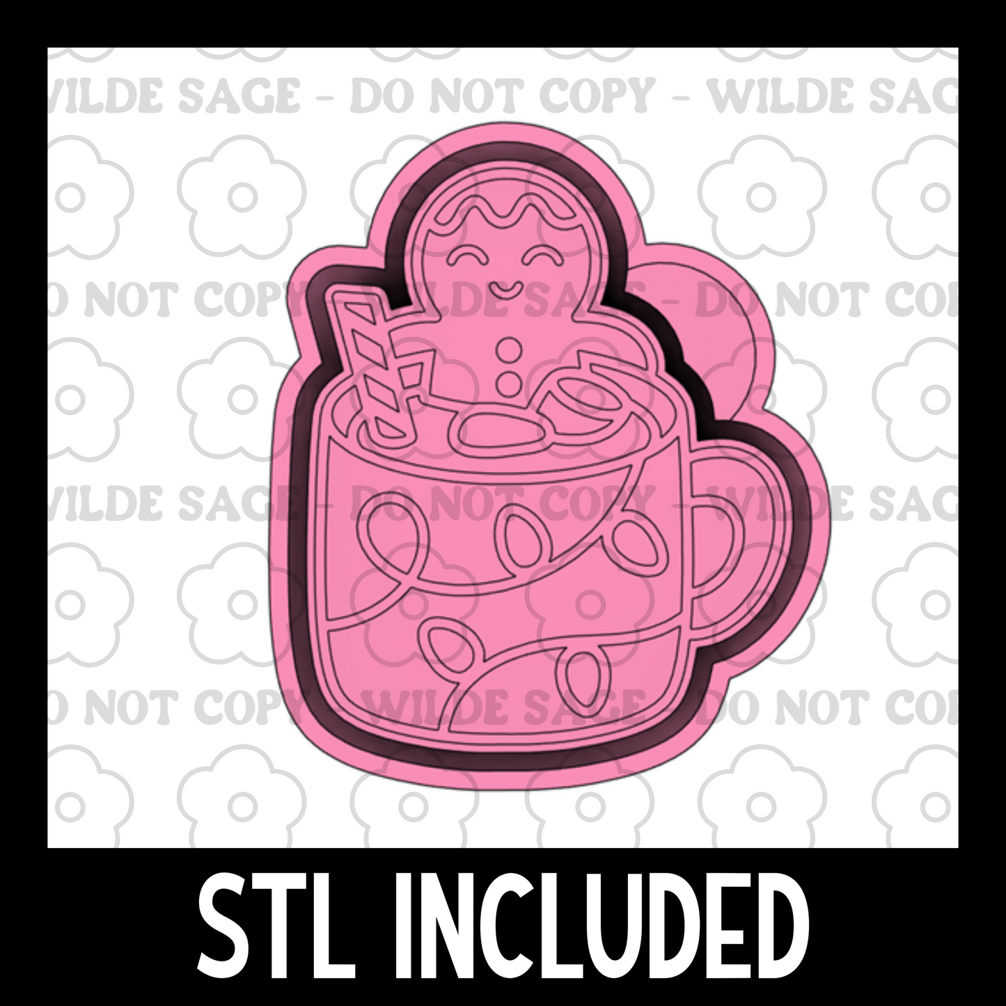 Gingerbread Cocoa Freshie PNG and STL