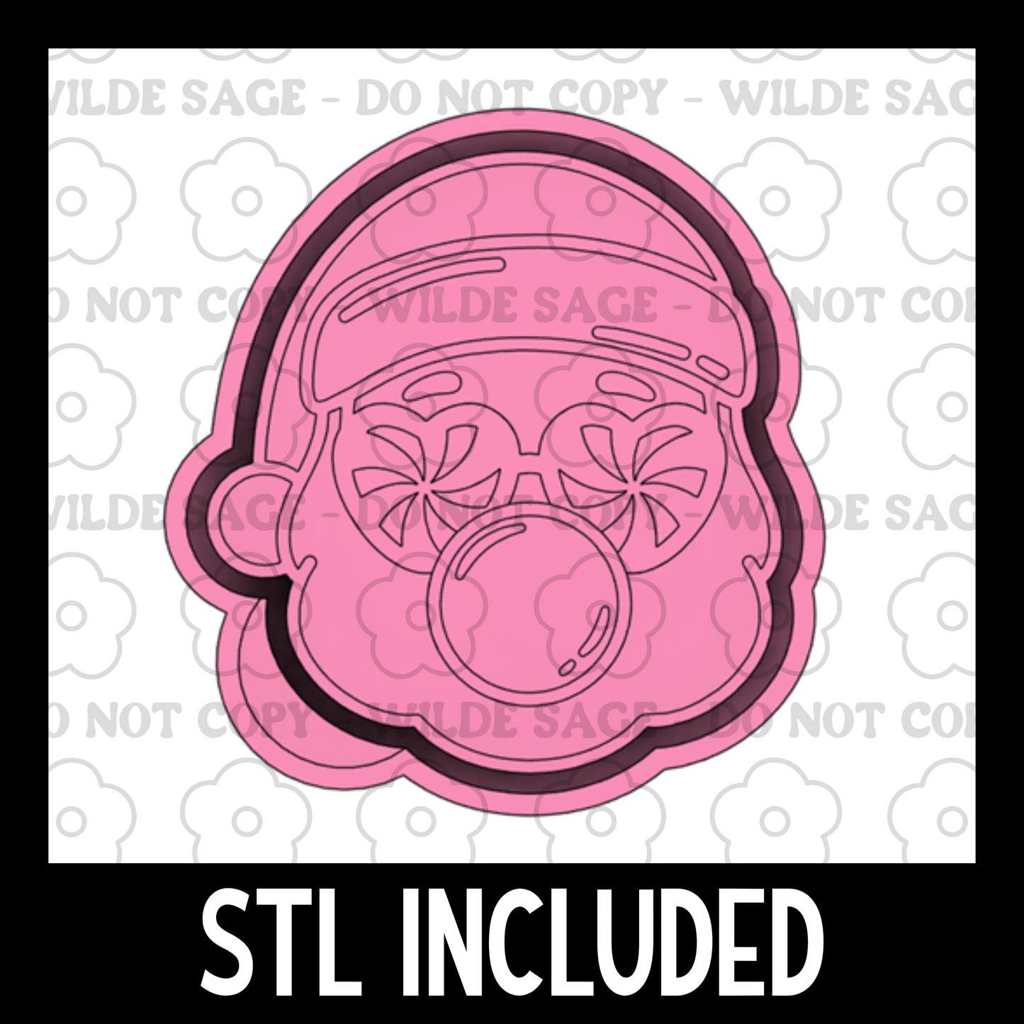 Groovy Santa Freshie PNG and STL