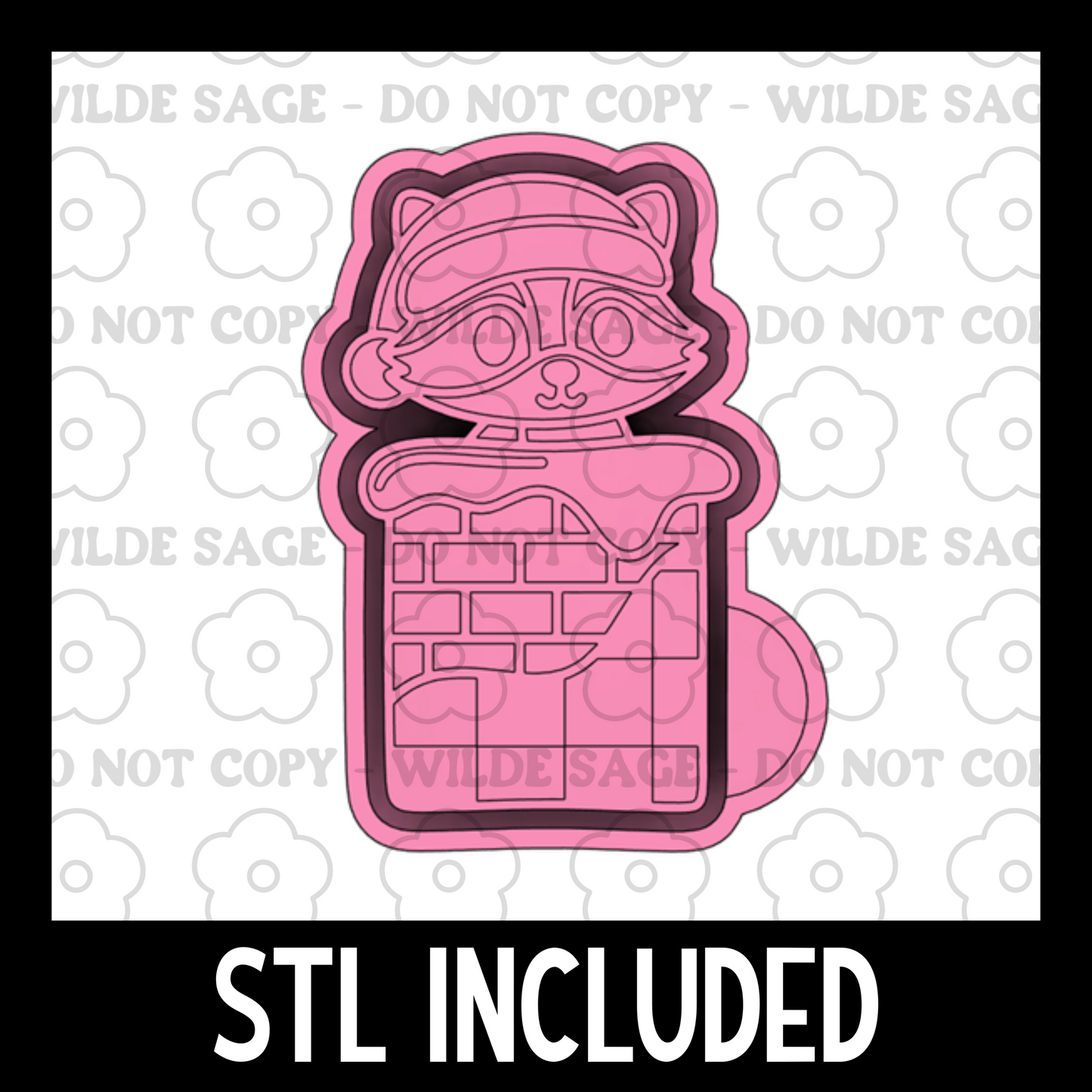 Raccoon Chimney Freshie PNG and STL