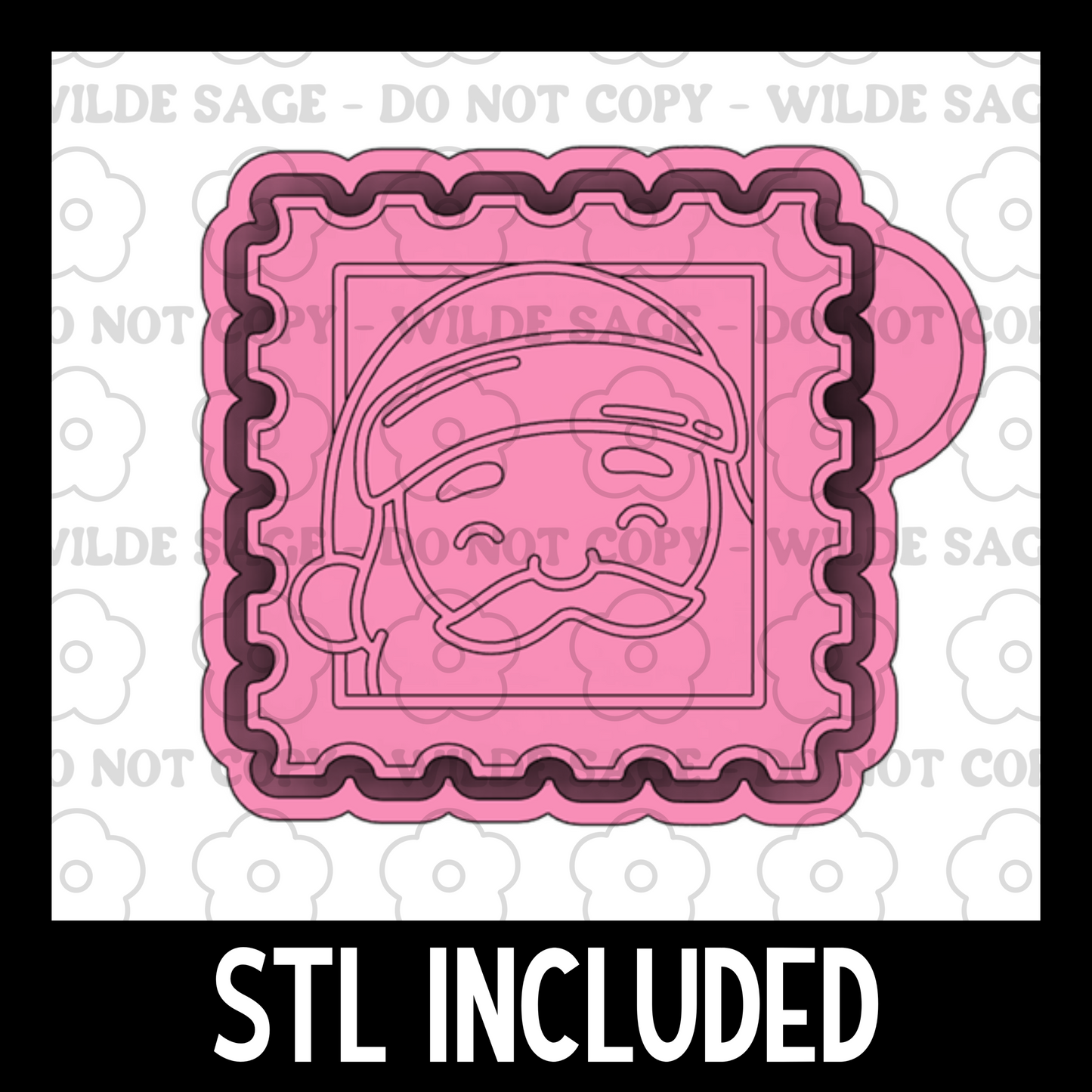Santa Stamp Freshie PNG and STL
