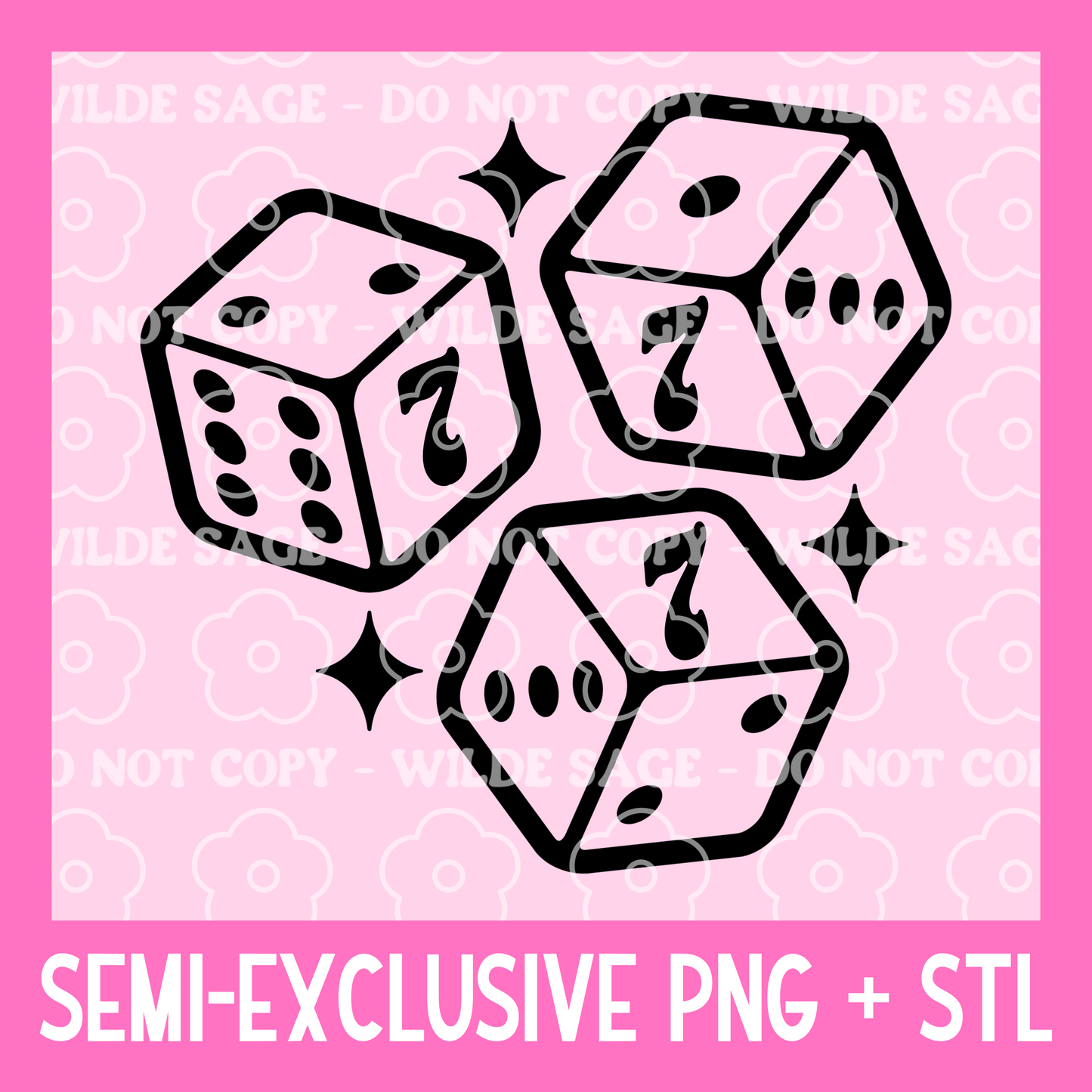 Lucky Dice Freshie PNG and STL