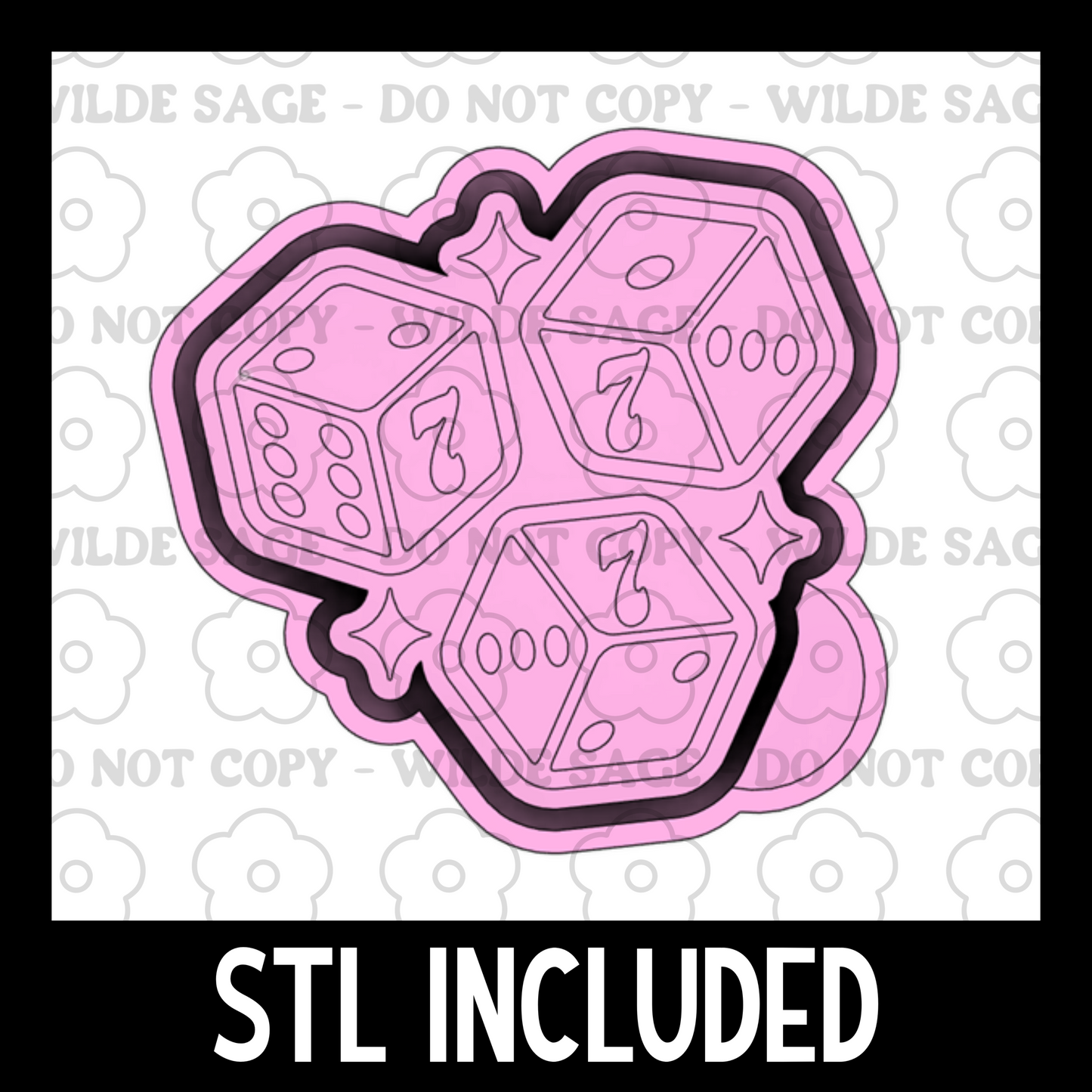 Lucky Dice Freshie PNG and STL