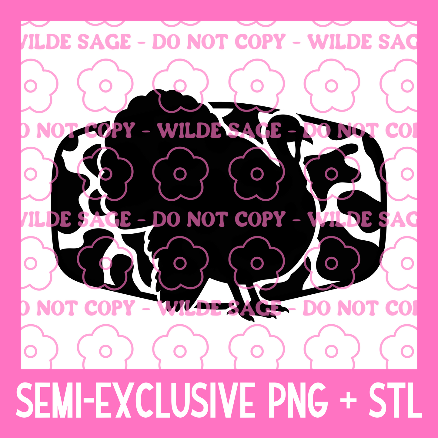 Turkey Patch PNG and STL