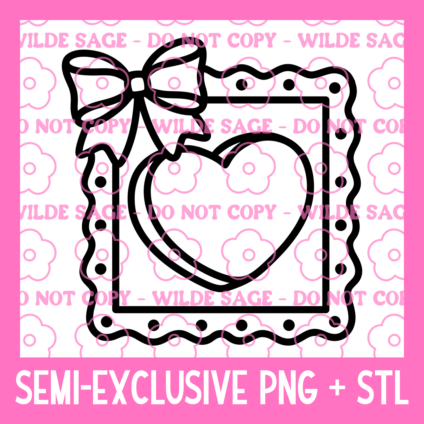 Heart Frame PNG and STL