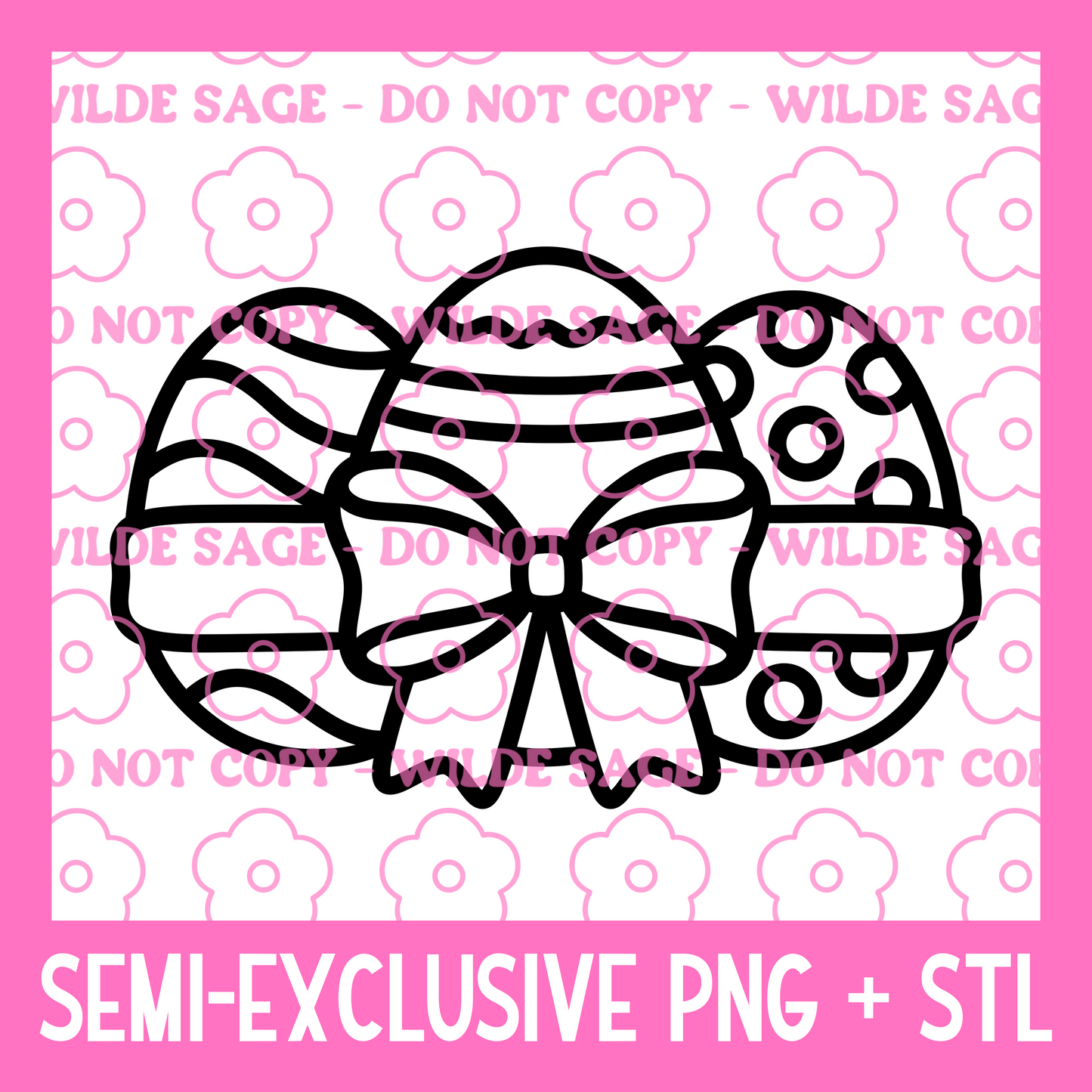 Bow Eggs PNG and STL