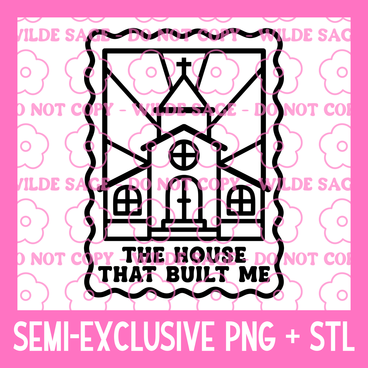 Church Frame PNG and STL