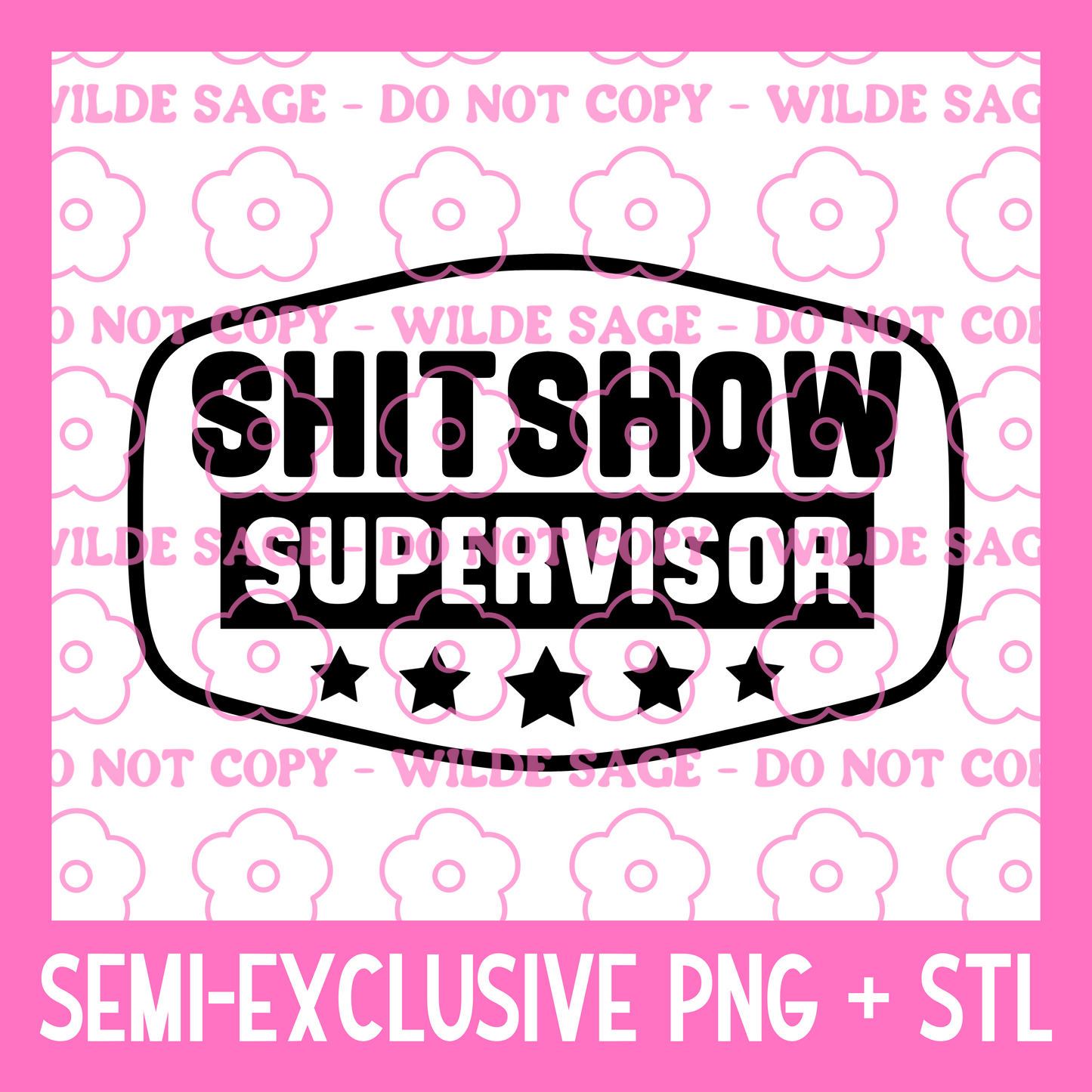 Shit Show Patch PNG and STL