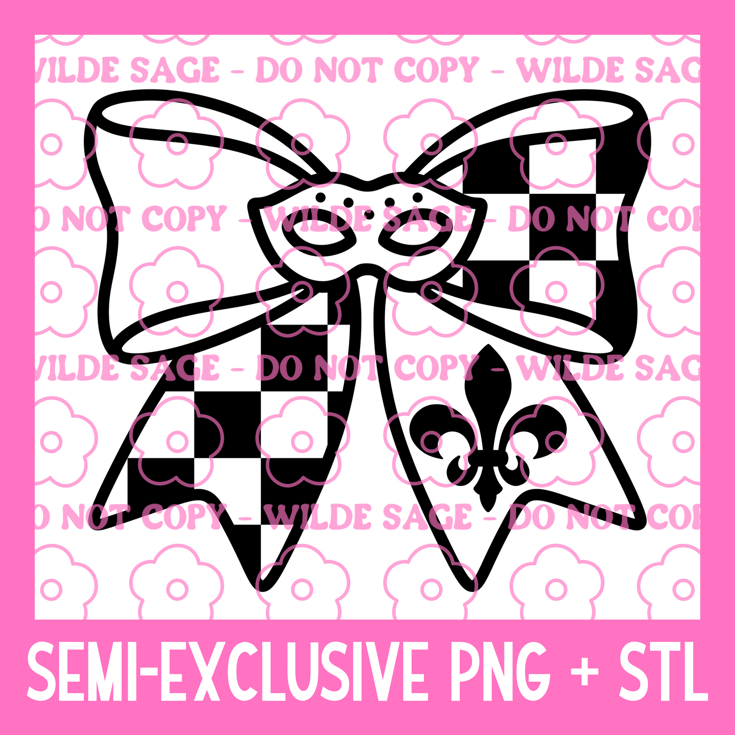Mardi Gras Bow PNG and STL