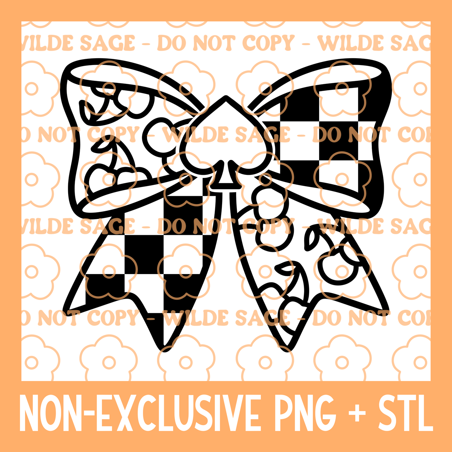 Cherry Spade Bow PNG & STL