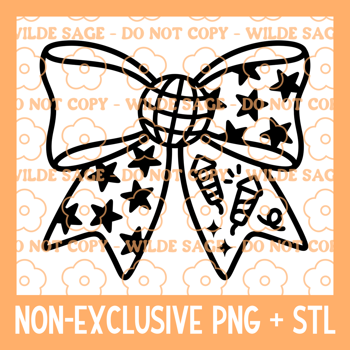 New Years Bow PNG & STL
