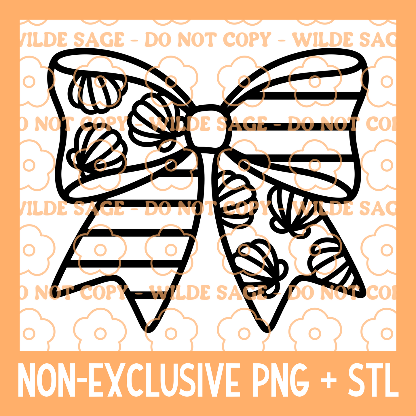Seashell Bow PNG & STL