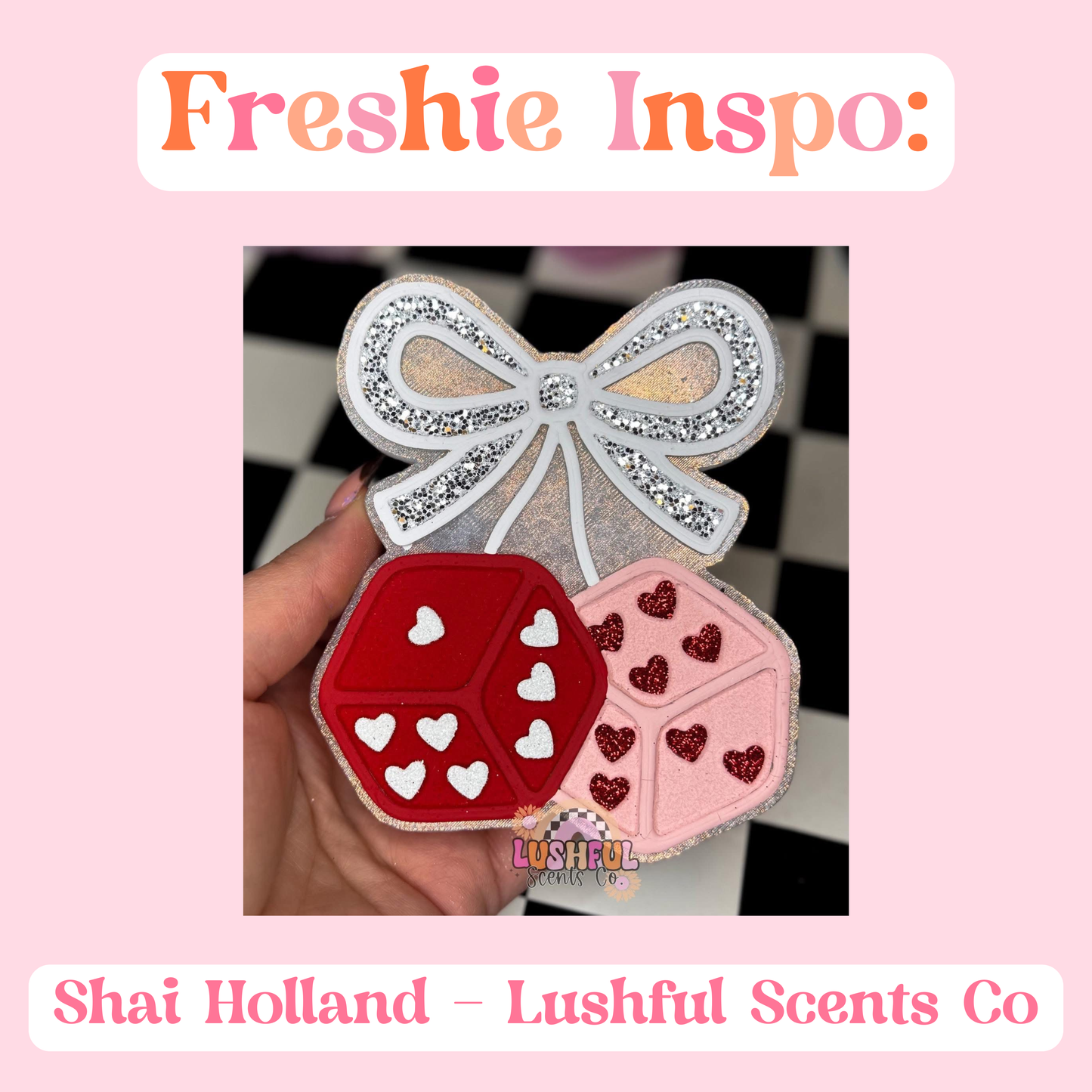 Heart Dice Cherries with Bow Mold