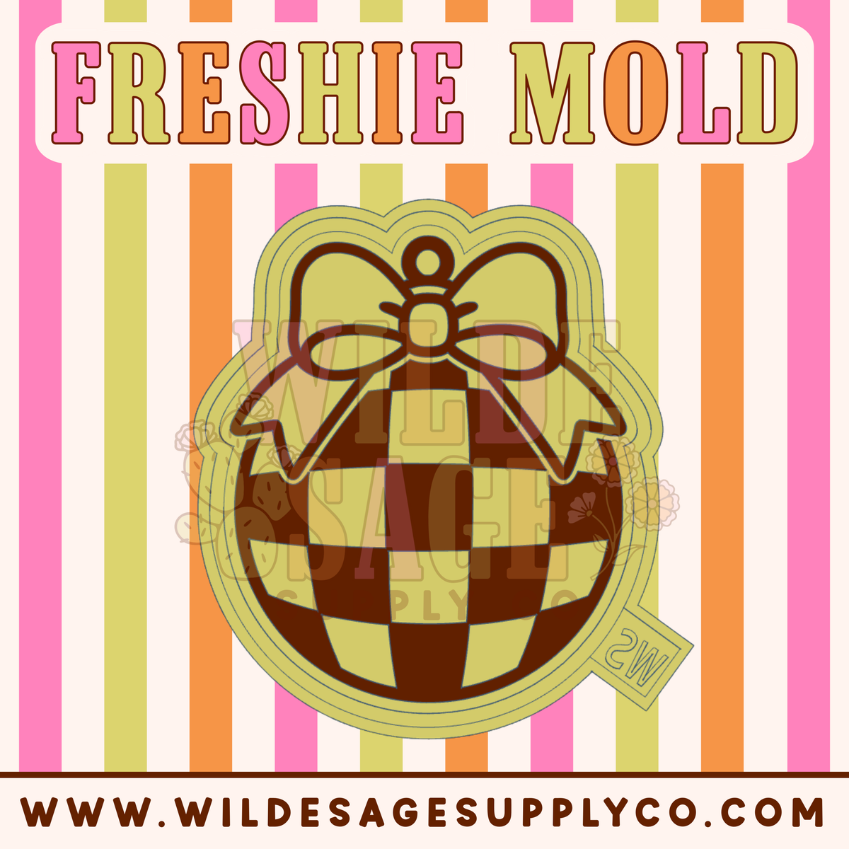 Checker Bow Ornament Mold