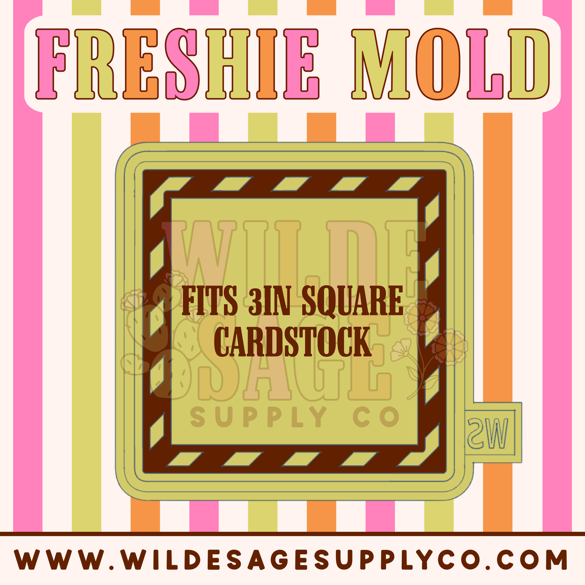 Stripe Square for 3in Cardstock Square Mold