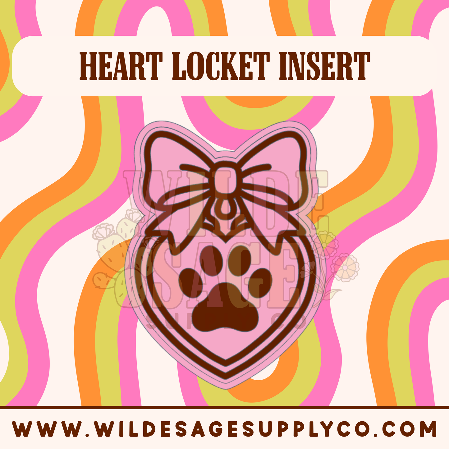 Dog / Cat Paw Insert - Heart Locket
