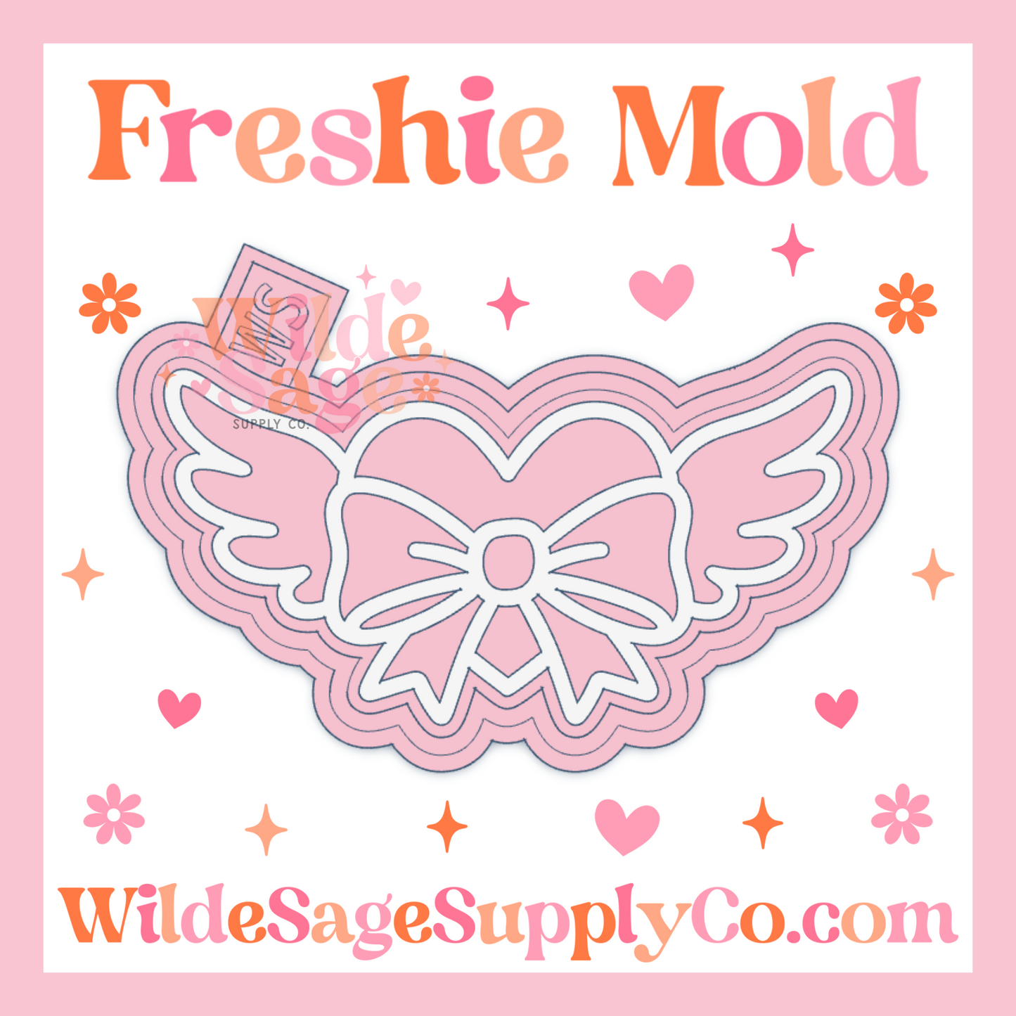 Bow Heart with Wings Mold