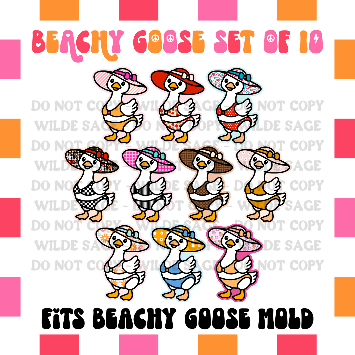 Beachy Goose Cardstock - Set of 10