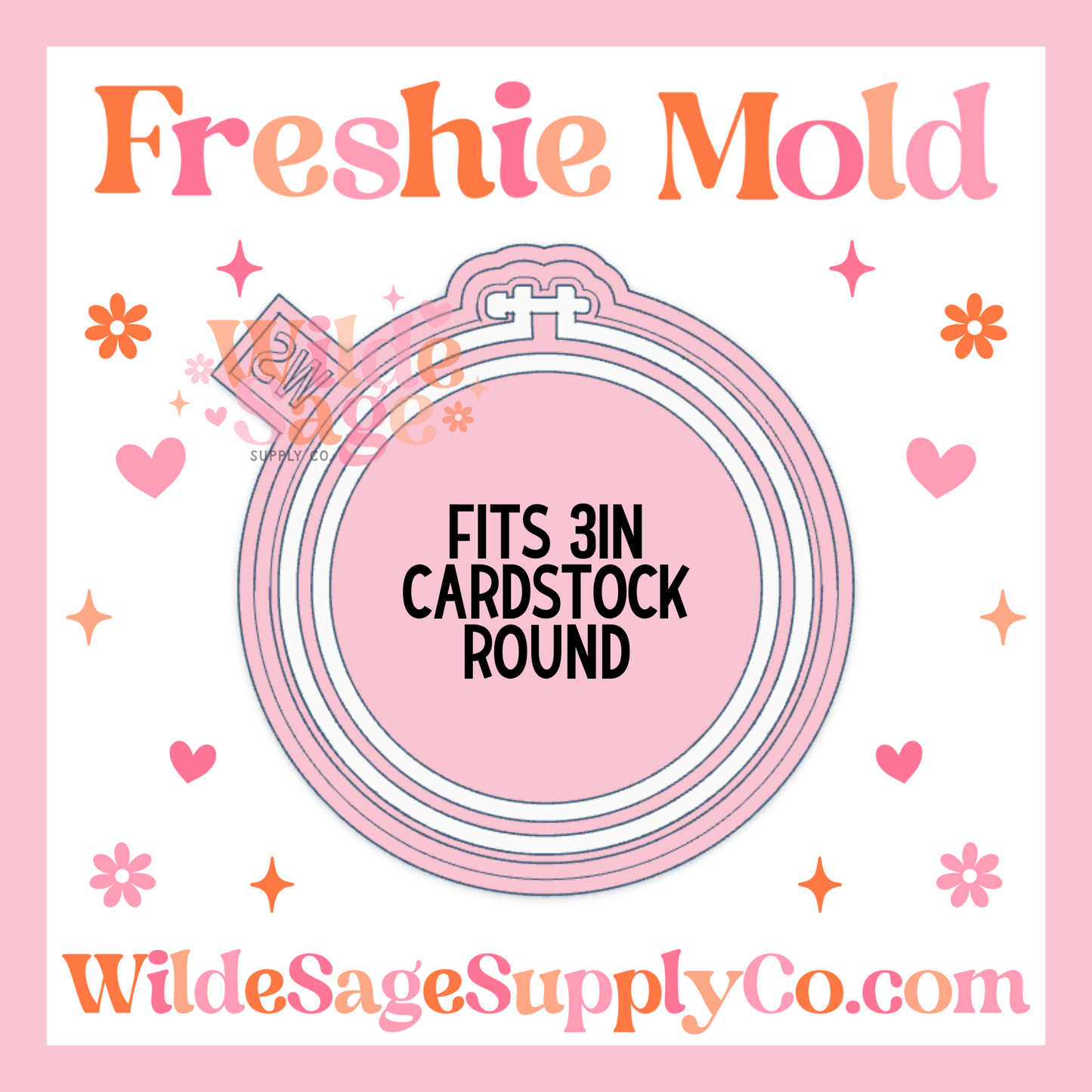 Embroidery Hoop for 3in Round Cardstock Mold