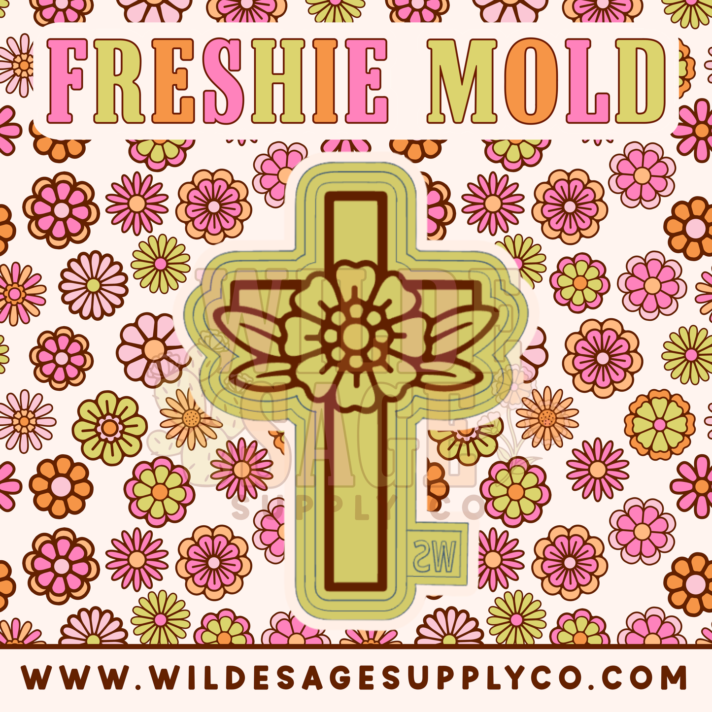 Cross with Flower Mold